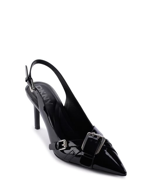DKNY Black Modeste Slingback Pointed Toe Pump