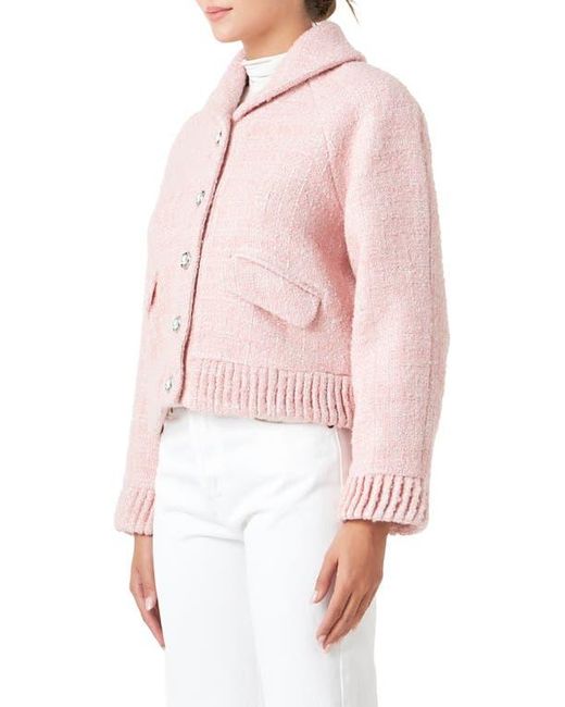 Endless Rose Pink Metallic Tweed Jacket