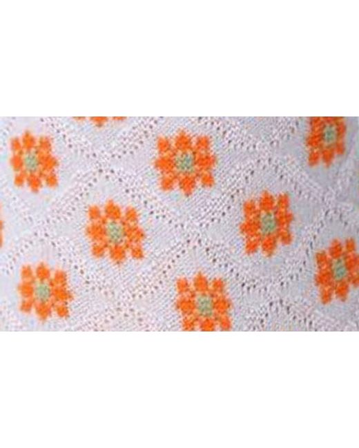 Oroblu White Tiny Bloom Ankle Socks