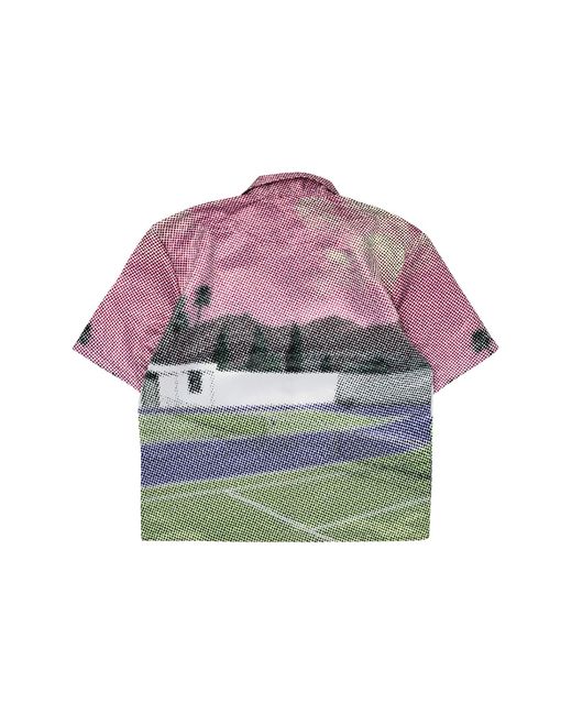 Paterson Pink Palm Springs Oversize Short Sleeve Button-up Shirt for men