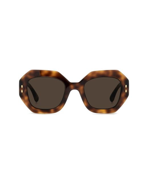 Isabel Marant Brown 52Mm Rectangular Geometric Sunglasses