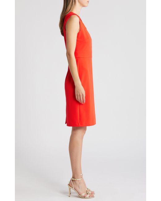 Tahari Orange Cap Sleeve Cutout Sheath Dress