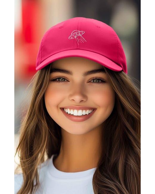 Alix Pink Ufo Embroidered Adjustable Dad Cap for men