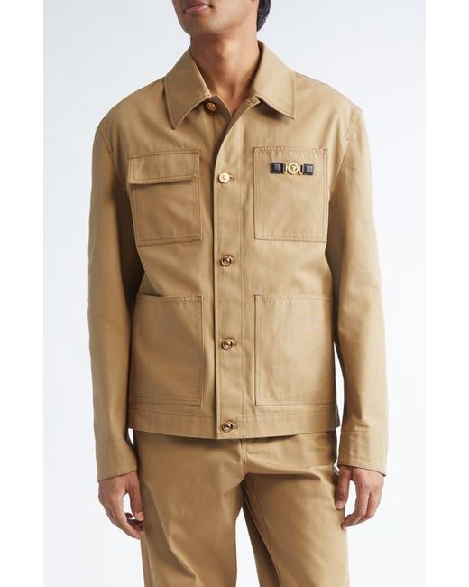Versace Natural Medusa Cotton Canvas Chore Jacket for men