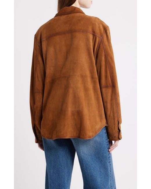 Frye Brown Suede & Leather Shacket