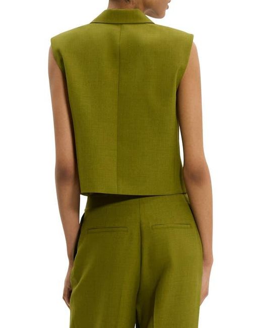 Theory Green Double Breasted Crop Vest