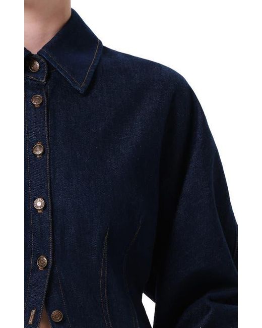 Agolde Blue Devon Denim Button-Up Shirt