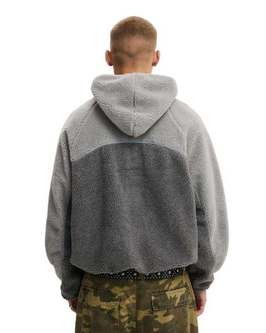 Cotton On Gray Hooded Teddy Jacket for men