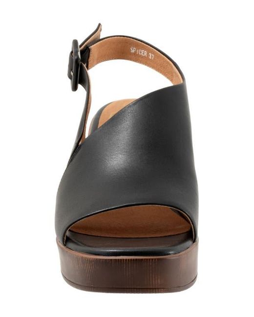 EOS FOOTWEAR Black Spicer Slingback Platform Sandal