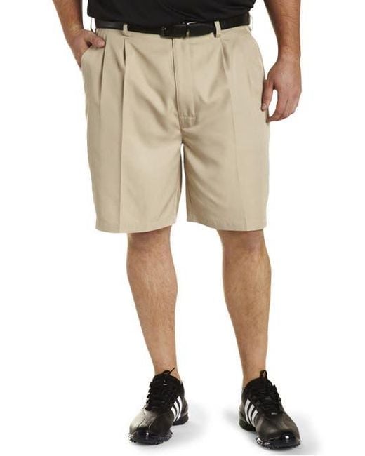 Reebok Natural Big & Tall Golf Performance Pleated Shorts for men