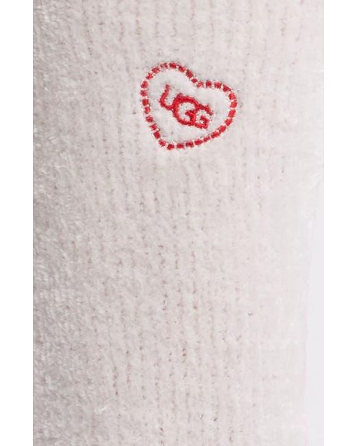Ugg White Leda Love Crew Socks