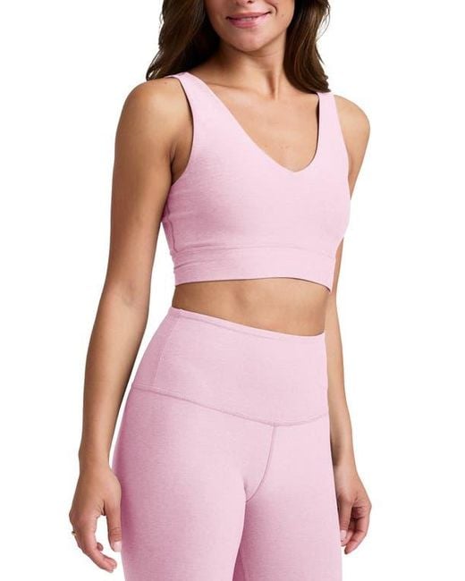 Beyond Yoga Purple Space Dye Longline Sports Bra