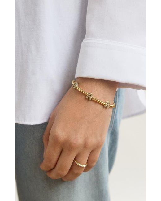 BaubleBar Metallic Pavé Pisa Station Beaded Bracelet