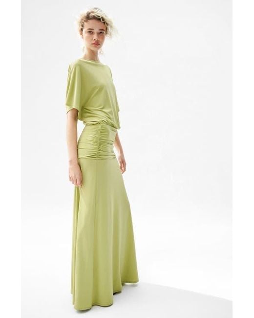 h&m neon green dress Draped Maxi in Green maxi dress