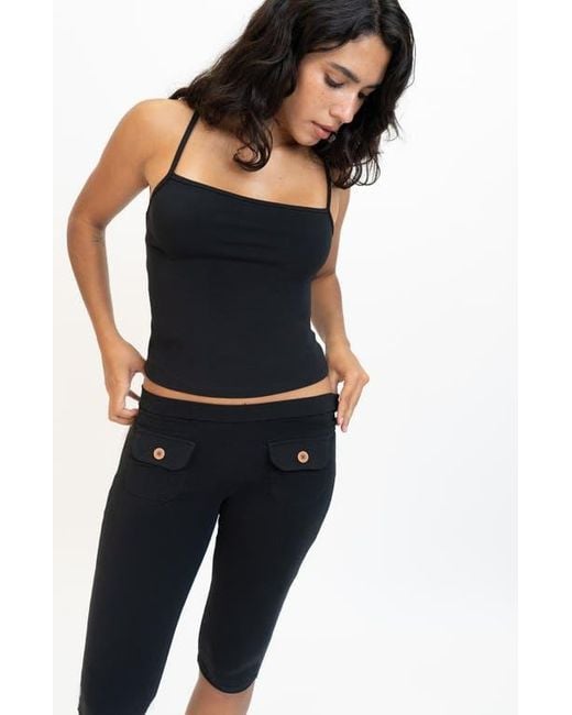 Oddli Black Button Capris