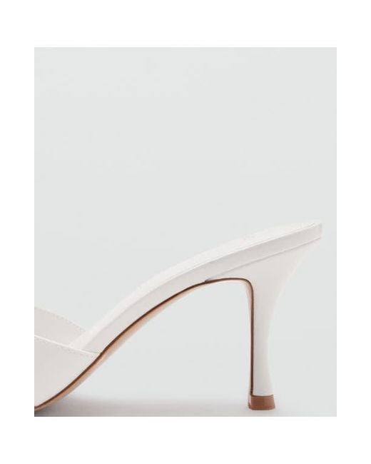 Mango White Slide Sandal