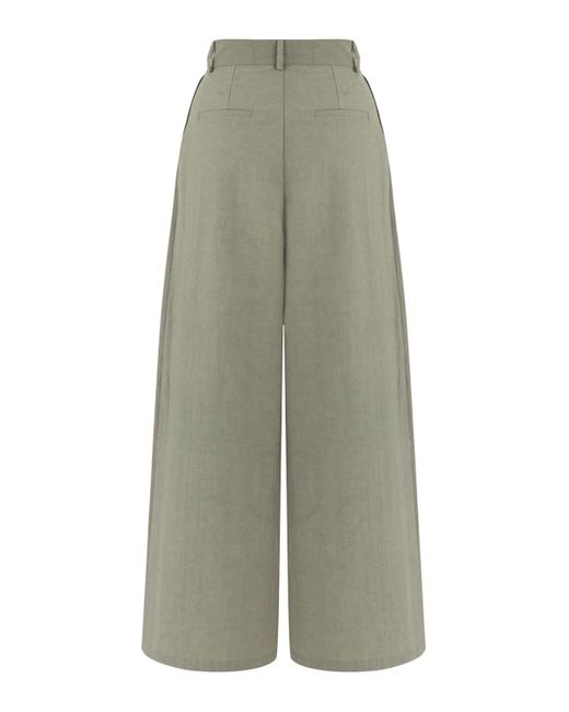 Nocturne Green Pleated Wide Leg Pants