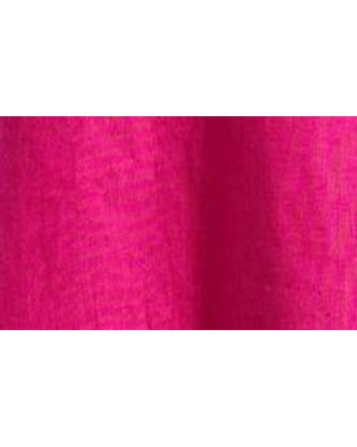 Eileen Fisher Pink Cuff Sleeve Organic Linen Shift Dress