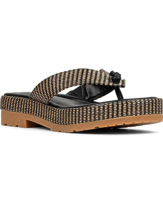 Donald J Pliner Brown Sylverr Platform Flip Flop