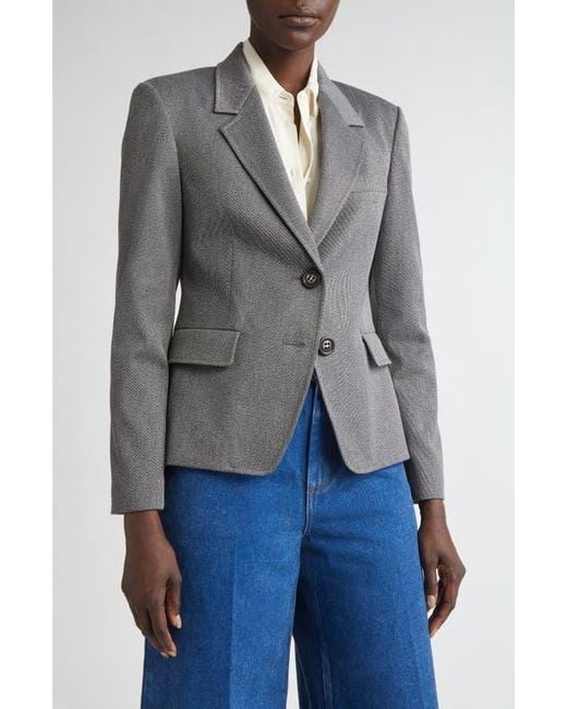 St. John Gray Mélange Stretch Twill Jacket