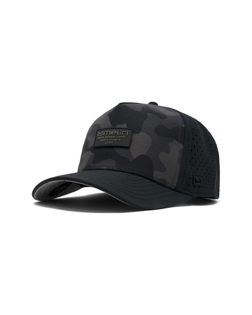 Melin Black Odyssey Brick Hydro Performance Snapback Hat for men