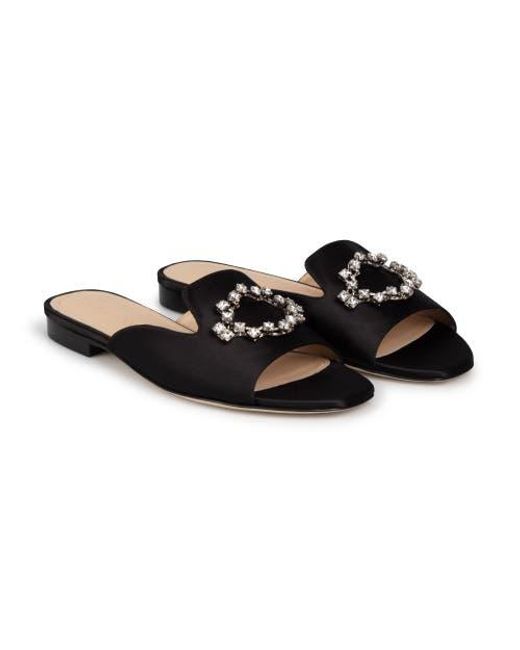 AIMÉE ANN LOU Black Cleo Crystal Slipper
