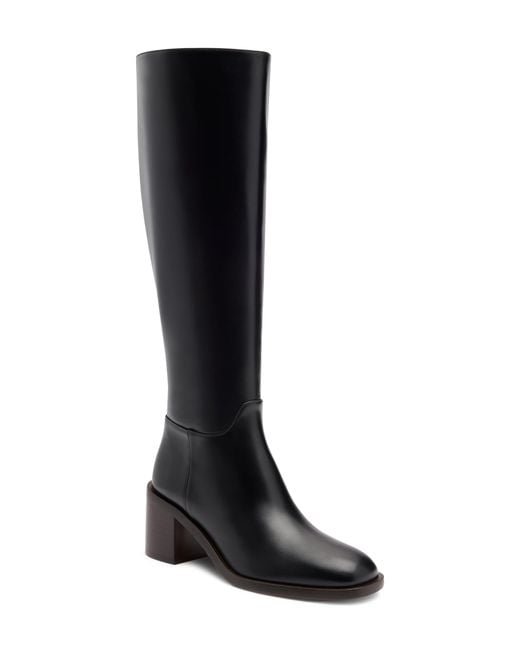 Stuart Weitzman Black Maris Leather Knee High Boot