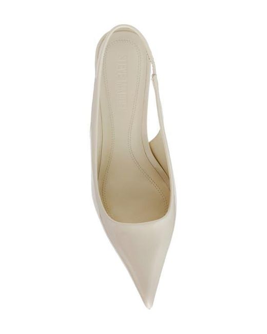Steve Madden White Kittie Slingback Pointed Toe Kitten Heel Pump
