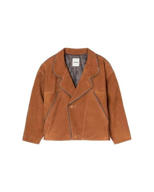 Sandro Brown Oversized Suede Jacket