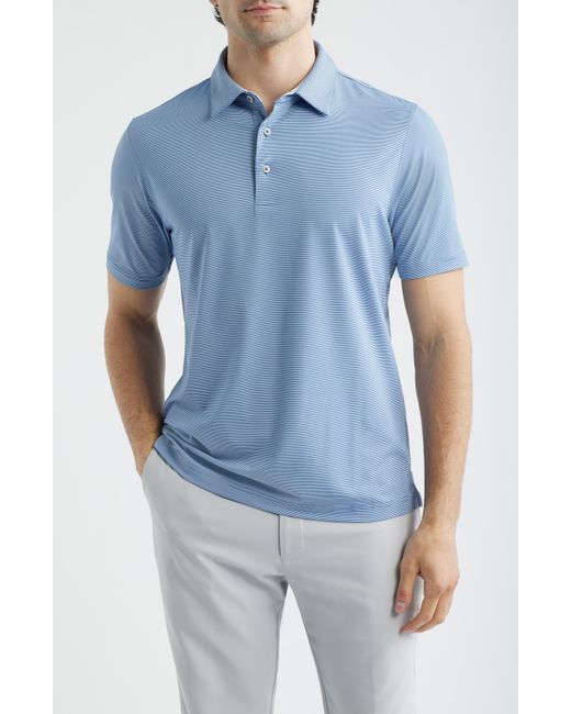 Scott Barber Blue Micro Stripe Polo for men