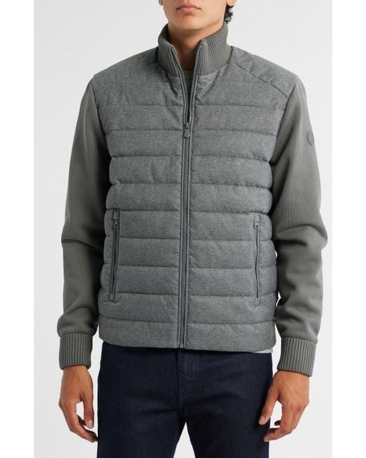 Save The Duck Gray Gio Mixed Media Hybrid Jacket for men