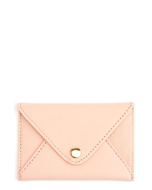 Royce Pink Leather Envelope Card Holder
