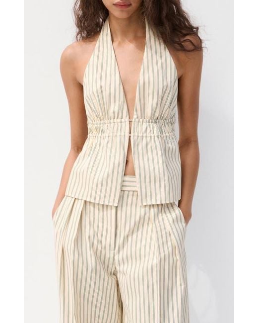 Mango Natural Tatin Backless Halter Top