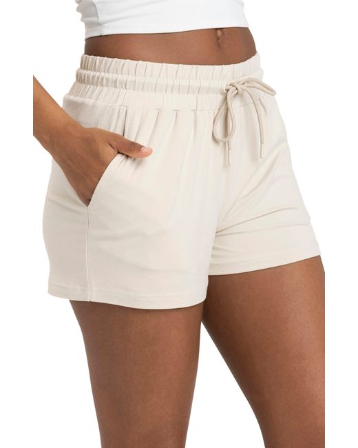 Threads For Thought White Jeanine Pull-on Luxe Jersey Shorts