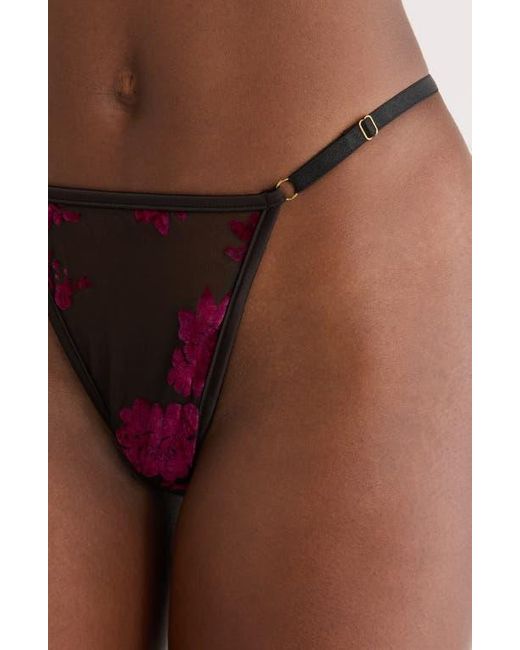Kilo Brava Brown Floral Flocked G-String