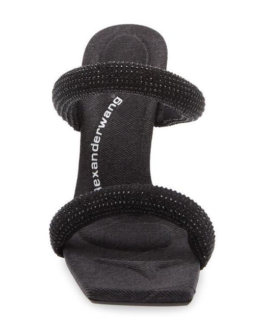 Alexander Wang Blue Julie Tubular Crystal Embellished Slide Sandal