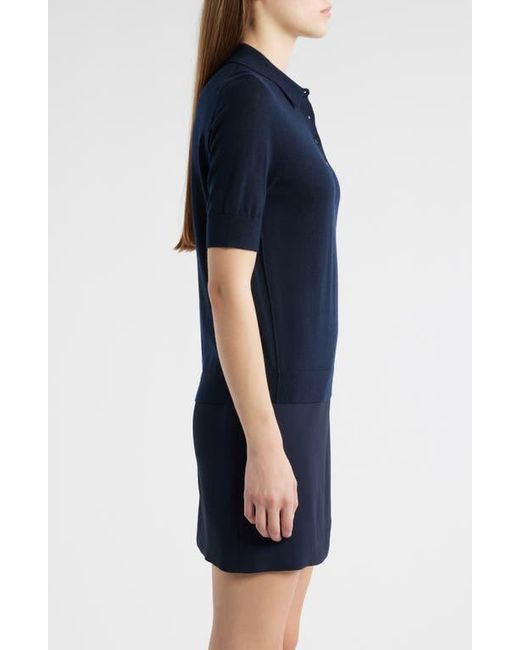 Boss Blue Fidenka Virgin Wool Polo Sweater