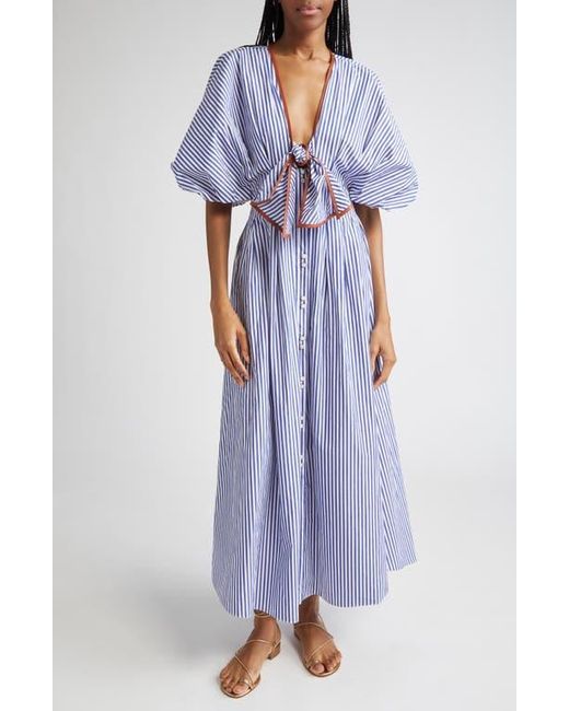 Johanna Ortiz Endless Spring Tie Front Cotton Dress in Blue | Lyst