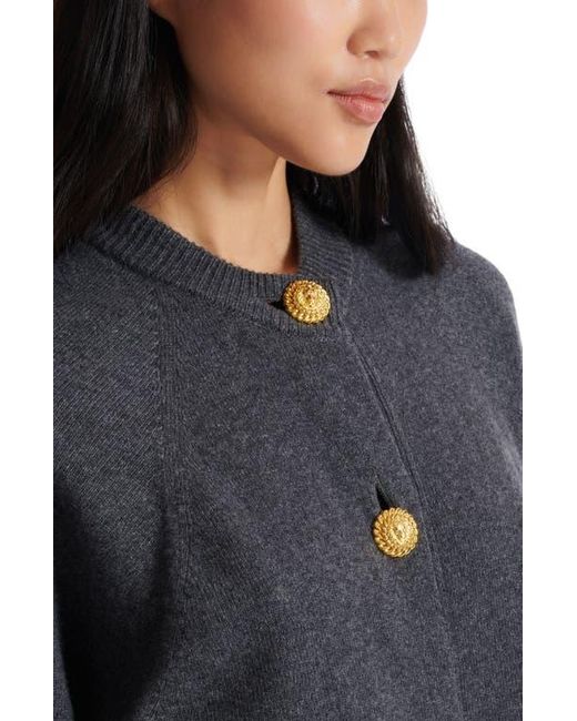 Balmain Blue Buttoned Eco-Cashmere Cardigan