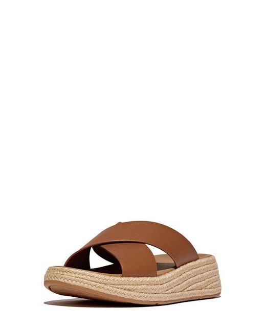 Fitflop Brown F-Mode Espadrille Platform Slide Sandal