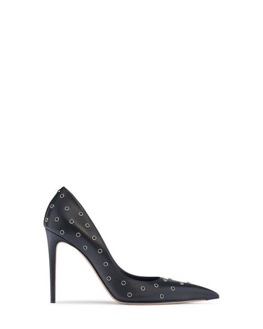 McQueen Blue Grommet Pointed Toe Pump