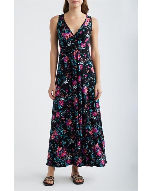 v neck jersey maxi dress loveappella V-Neck Jersey Maxi Dress (Women)