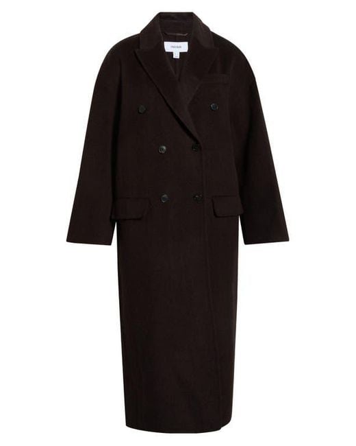 Reiss Black Lara Double Breasted Coat