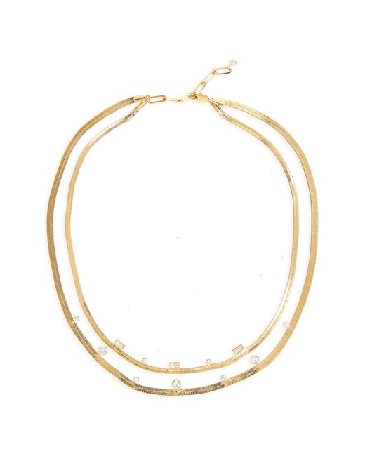Nordstrom White Demi Fine Cubic Zirconia Layered Snake Chain Necklace