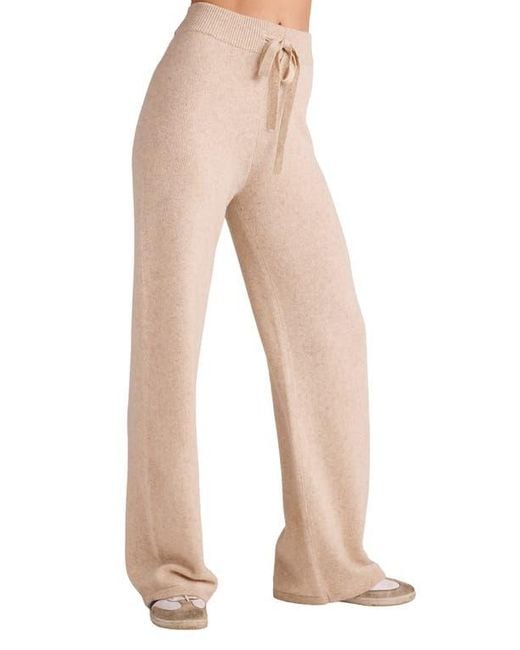 Bella Dahl Natural Wide Leg Wool & Cashmere Sweater Pants
