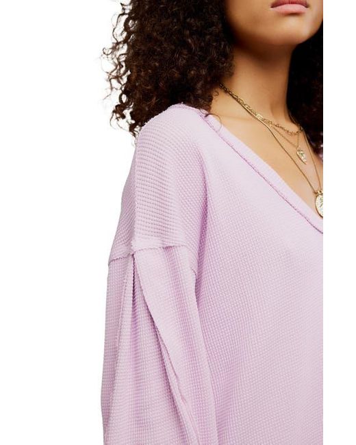Free People Purple Coast 2 Coast Oversize Thermal Top