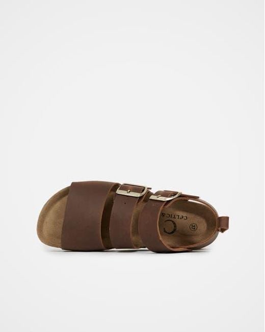 Celtic & Co. Brown An Elegant Triple Strap Sandal