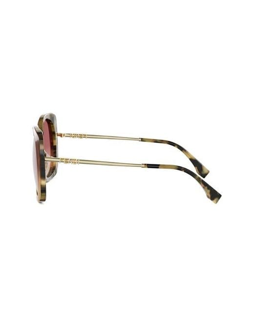 Fendi Pink Graphy 55Mm Gradient Square Sunglasses