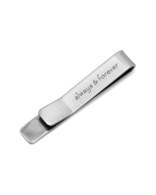 Cufflinks Inc. Metallic Always & Forever Hidden Message Tie Bar for men