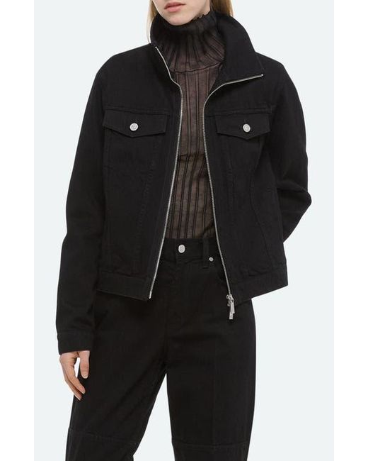 Helmut Lang Black Funnel Zip Trucker Jacket